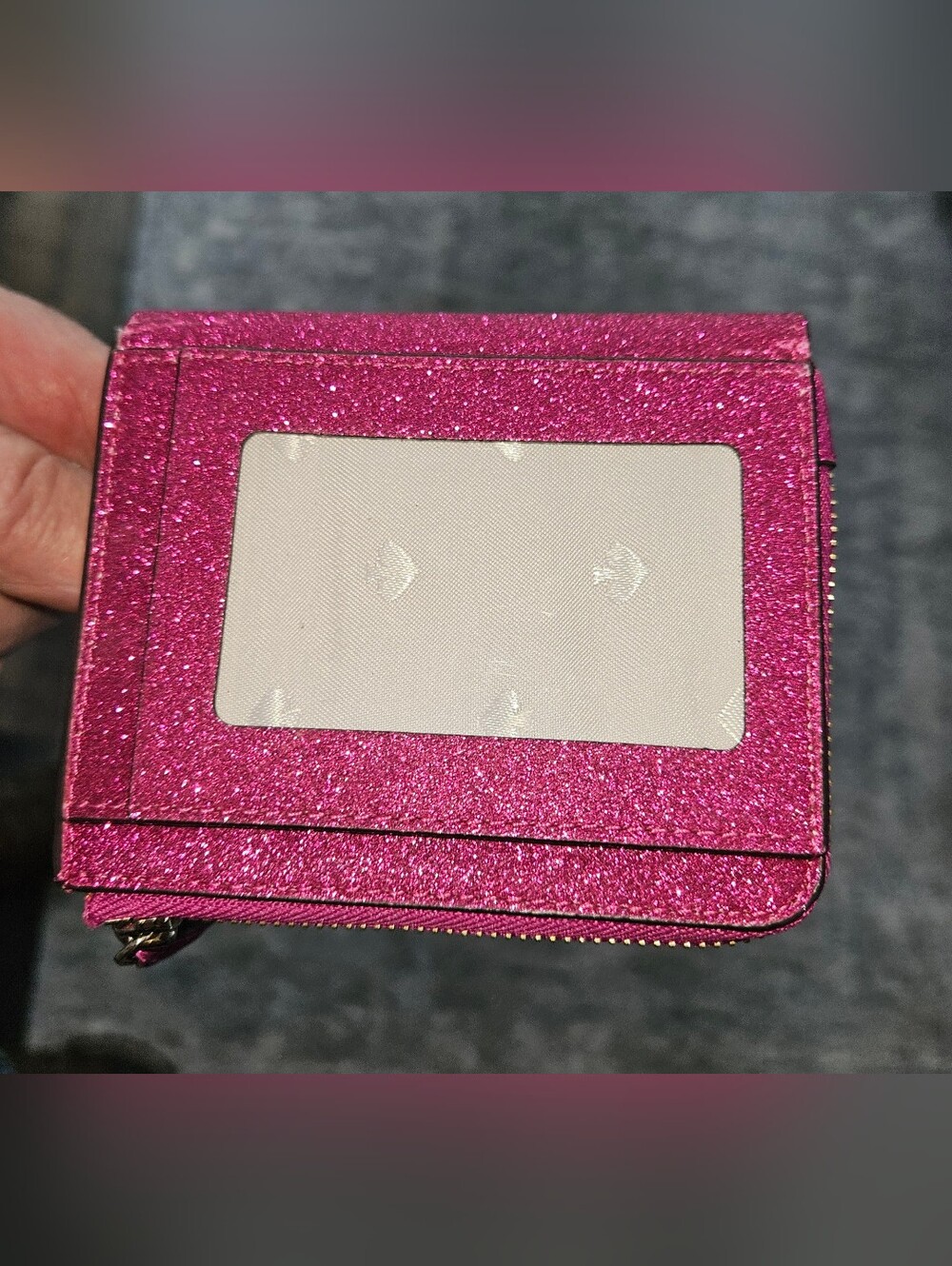 Kate Spade Lola Glitter L Zip Bifold Wallet - Fuchsia Sparkle - Picture 3 of 7